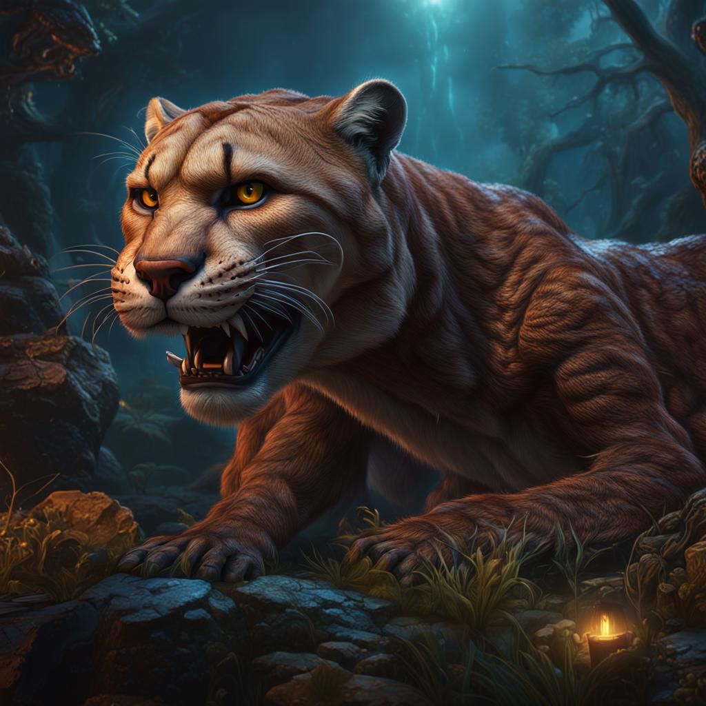 Detailed Matte Painting of Freddy Cougar