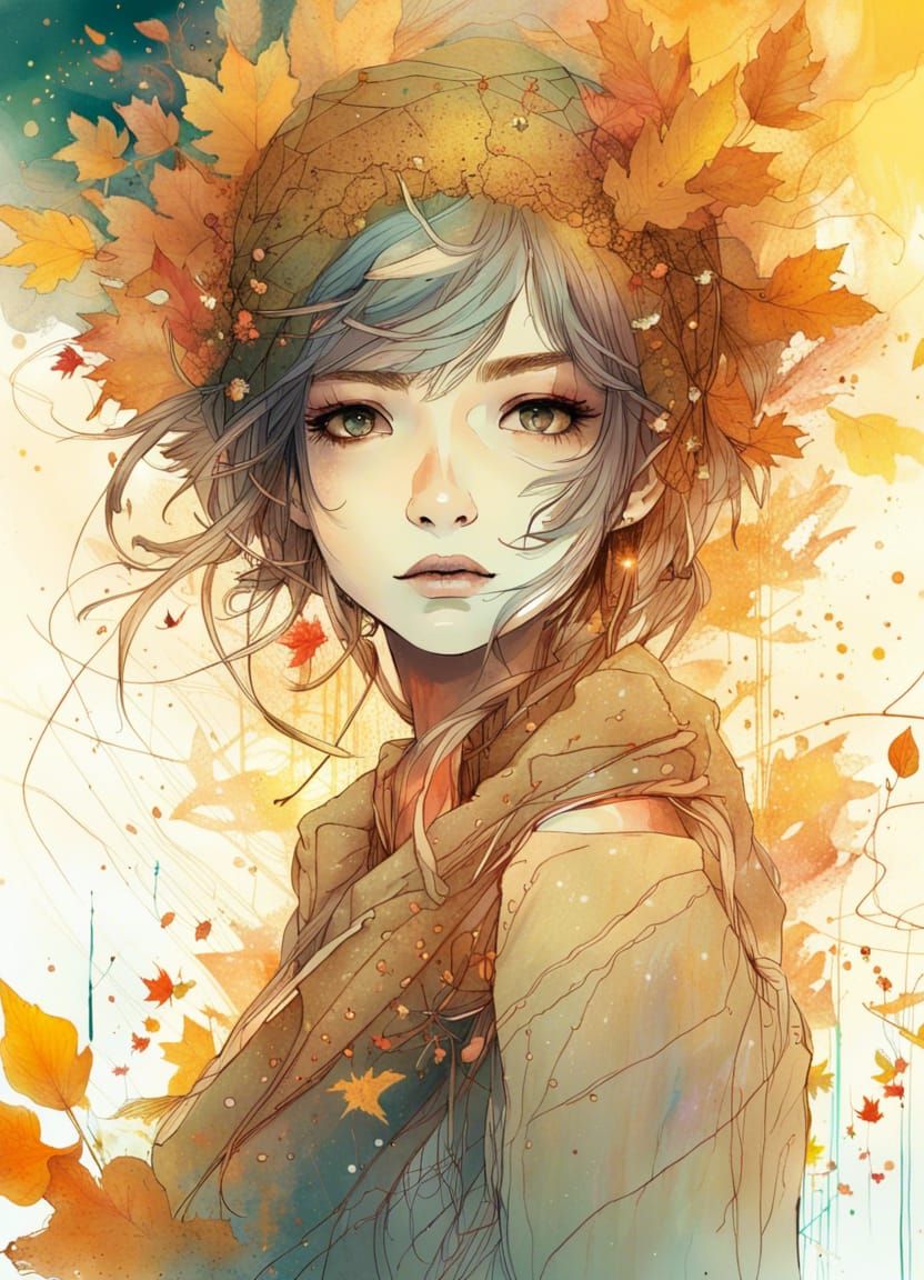 Autumn Princess Constellation in Anime Style