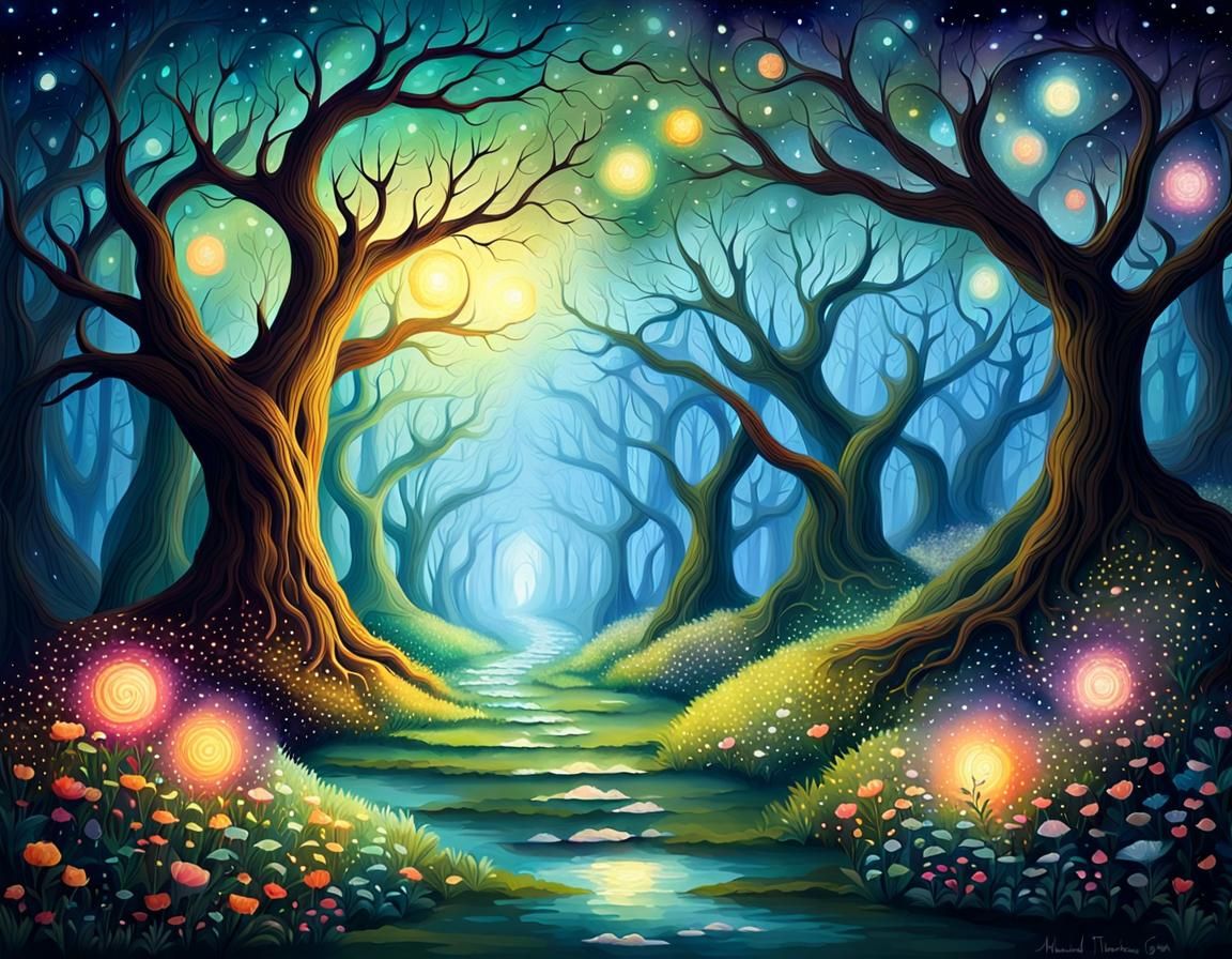 Ethereal Abstract: Magical Growth and Transformation