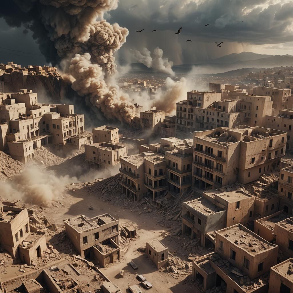 Al Hoceima Earthquake Aftermath: Cinematic Digital Painting