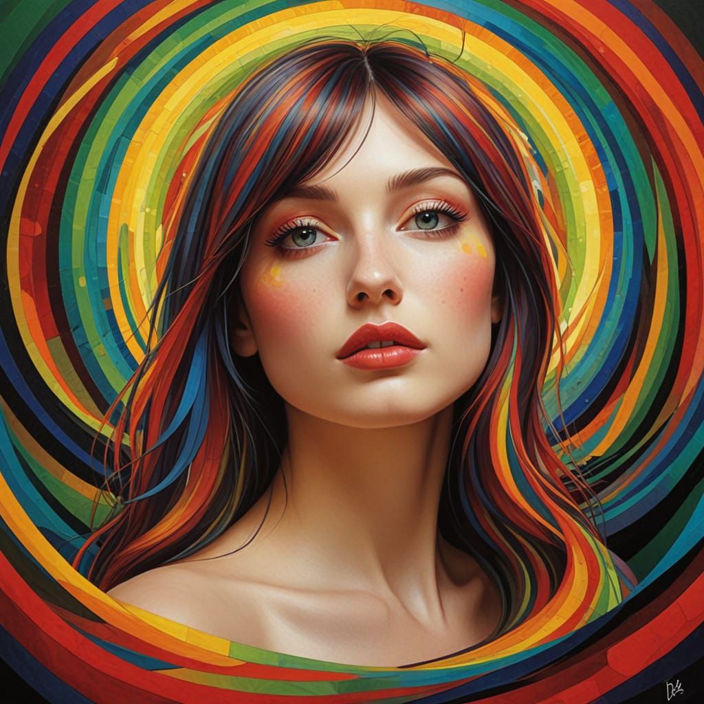 Ethereal Geometric Dreamscapes in Vibrant Spectrum Colors