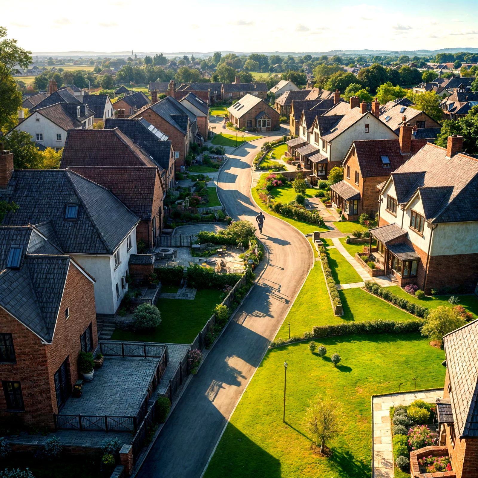 Modern English Countryside Street Scene