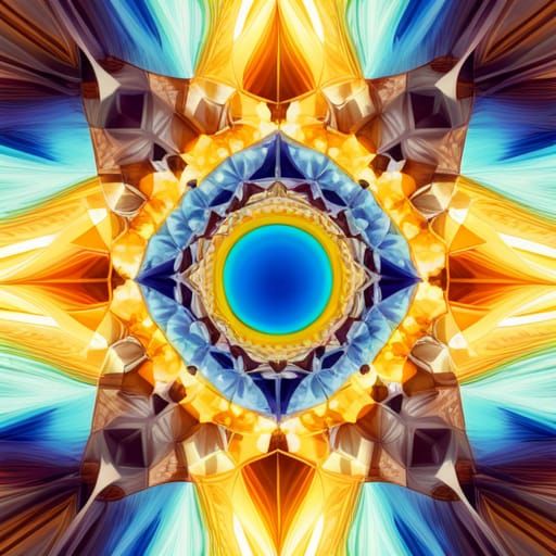 Kaleidoscopic Coffee Mosaic in Danish Pastel Style