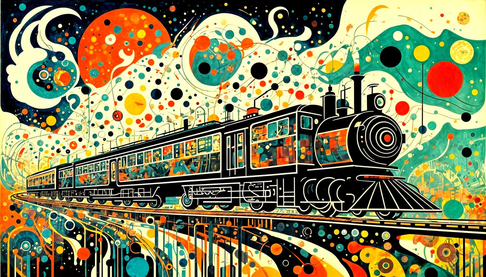Vintage Punk Train in Kandinsky Style