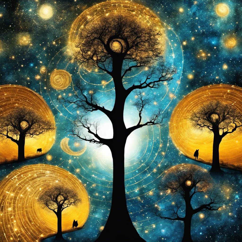 Surreal Spiral Portal to a Starry Galaxy