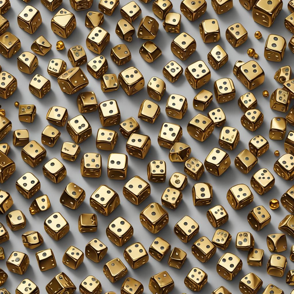 Detailed Golden Dice Close-Up