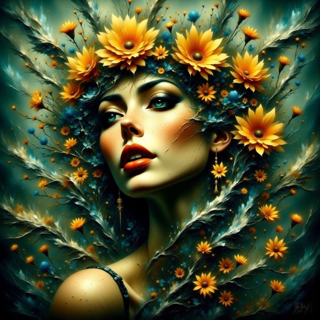 Dark Surrealism Painting of a Troubled Soul