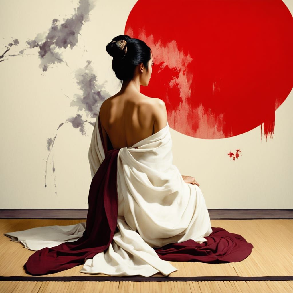 Elegant Woman in Soft Focus, Inspired by Japanese Cinema