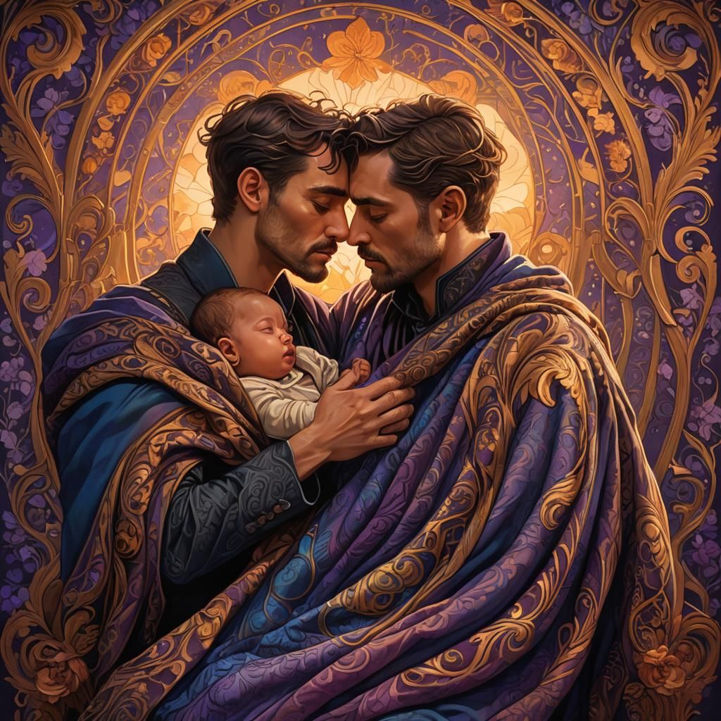 Touching Image of Two Gay Men Kissing