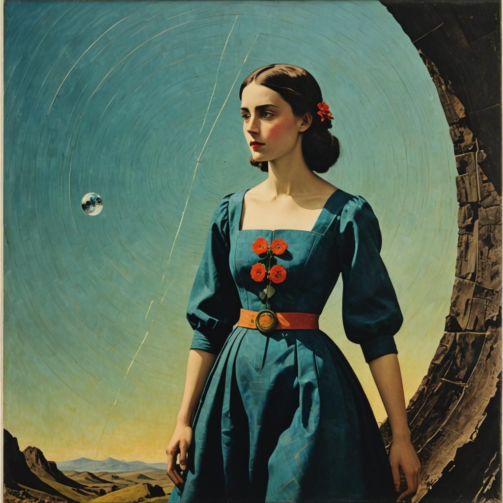 Botanical Summer's Day Collage in Hyperdimensional Style