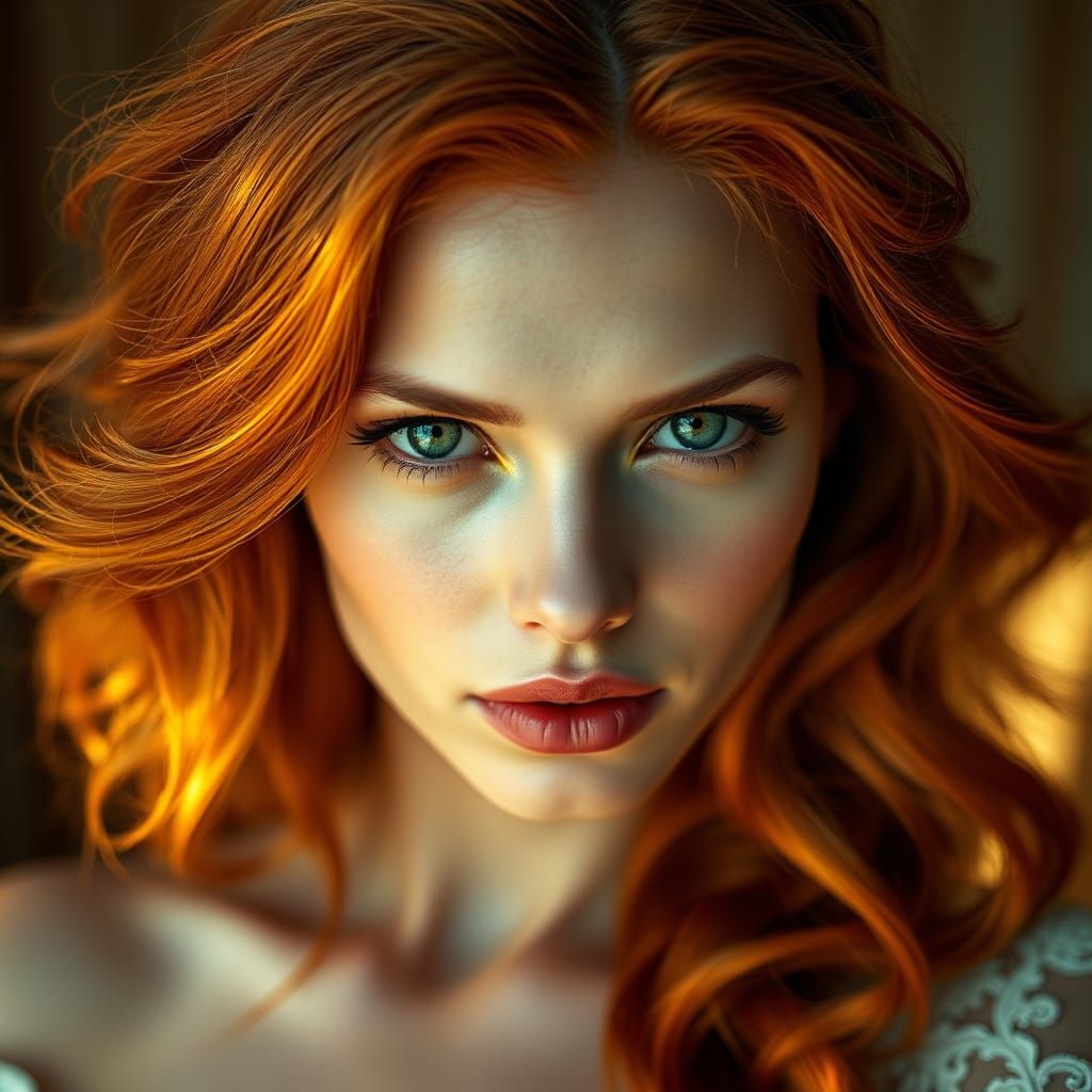 Ethereal Goddess Radiates Emerald Fire