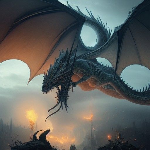 Epic Dragons in Dark Fantasy Style