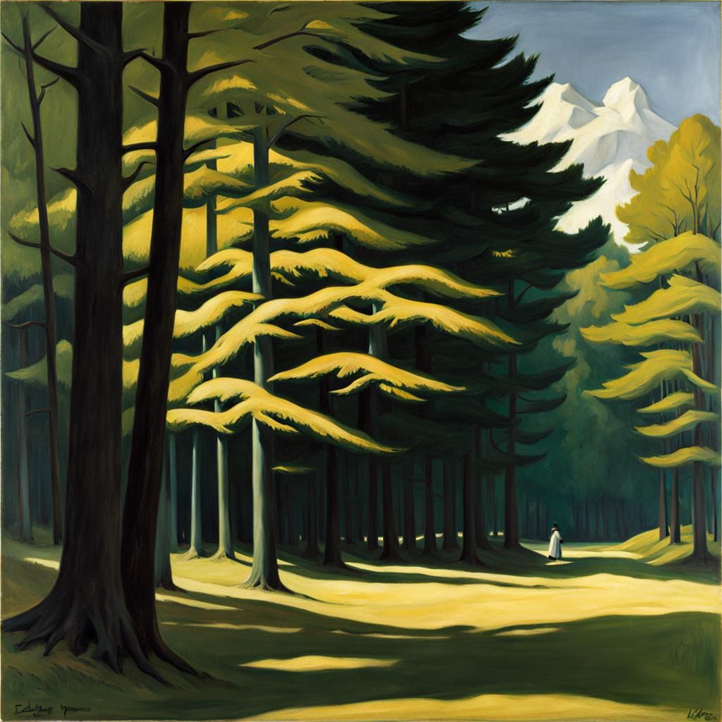 Eldritch Forest Painting in Realist Style