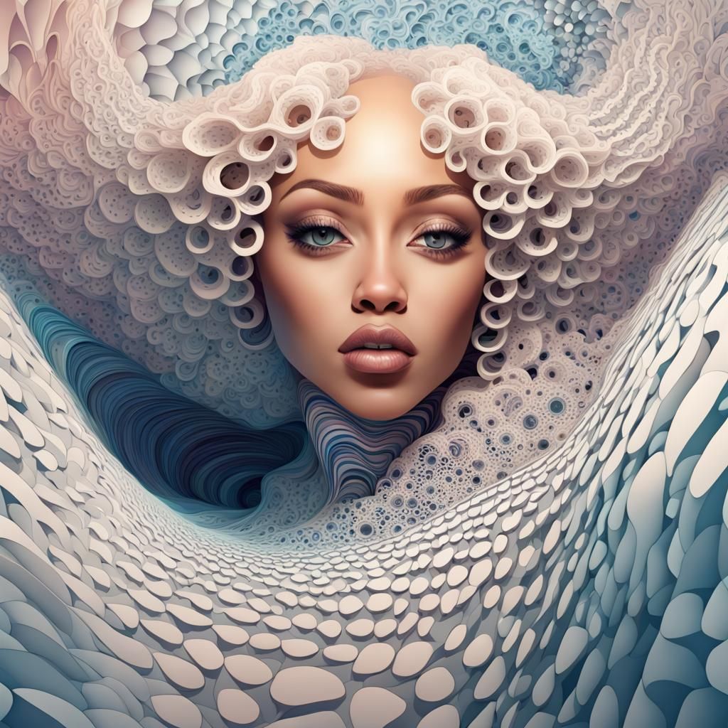 Abstract Vector Fractal with 3D Shading