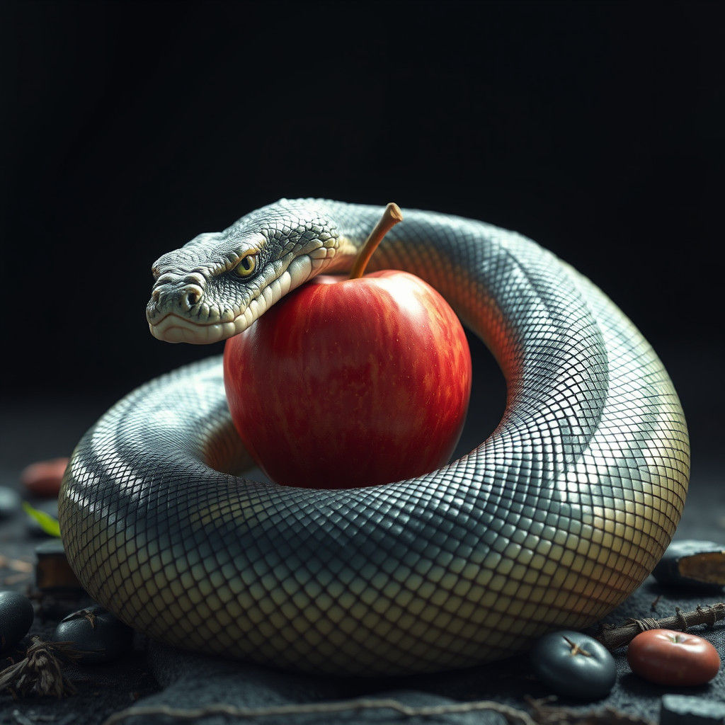 Serpent Conquers Crunchy Delight in Anime-Inspired Realism