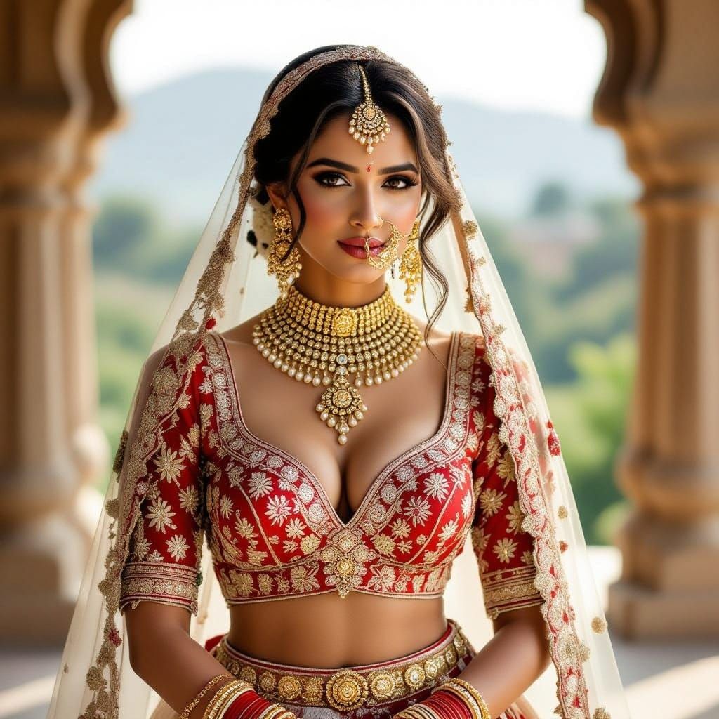 Glamorous Indian Bride in Traditional Attire