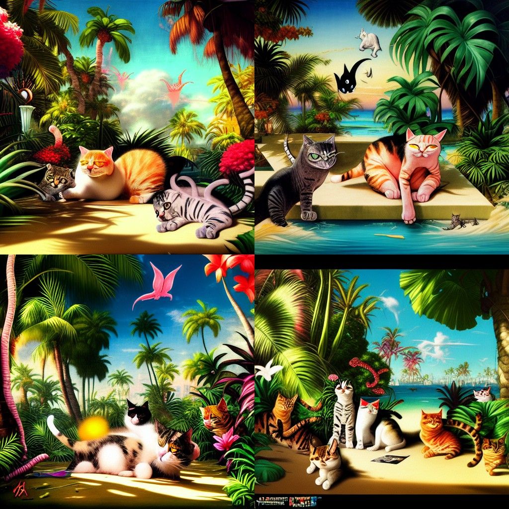 Tropical Cats Graffiti Album Cover