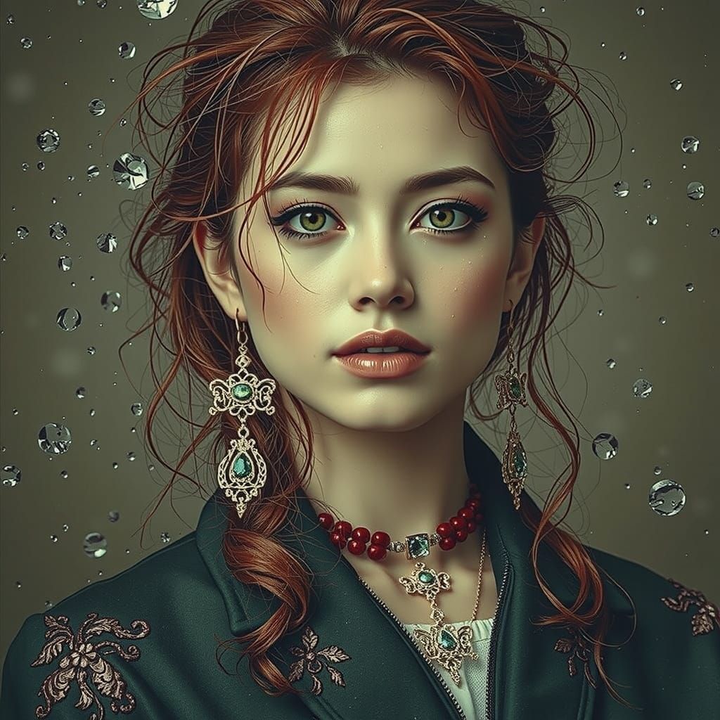 Glamorous Green Garden After Rain with Mysterious Allure