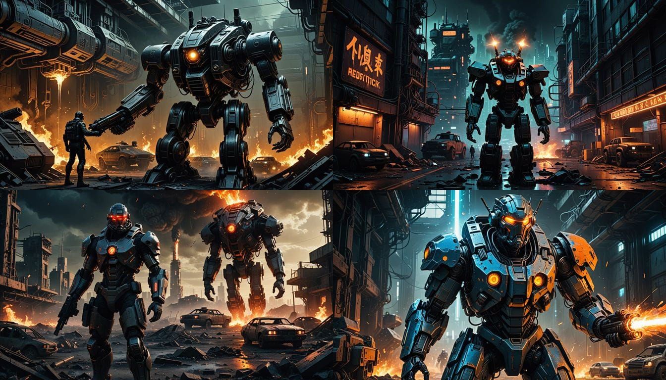 Cybernetic Warrior in a Post-Apocalyptic Wasteland