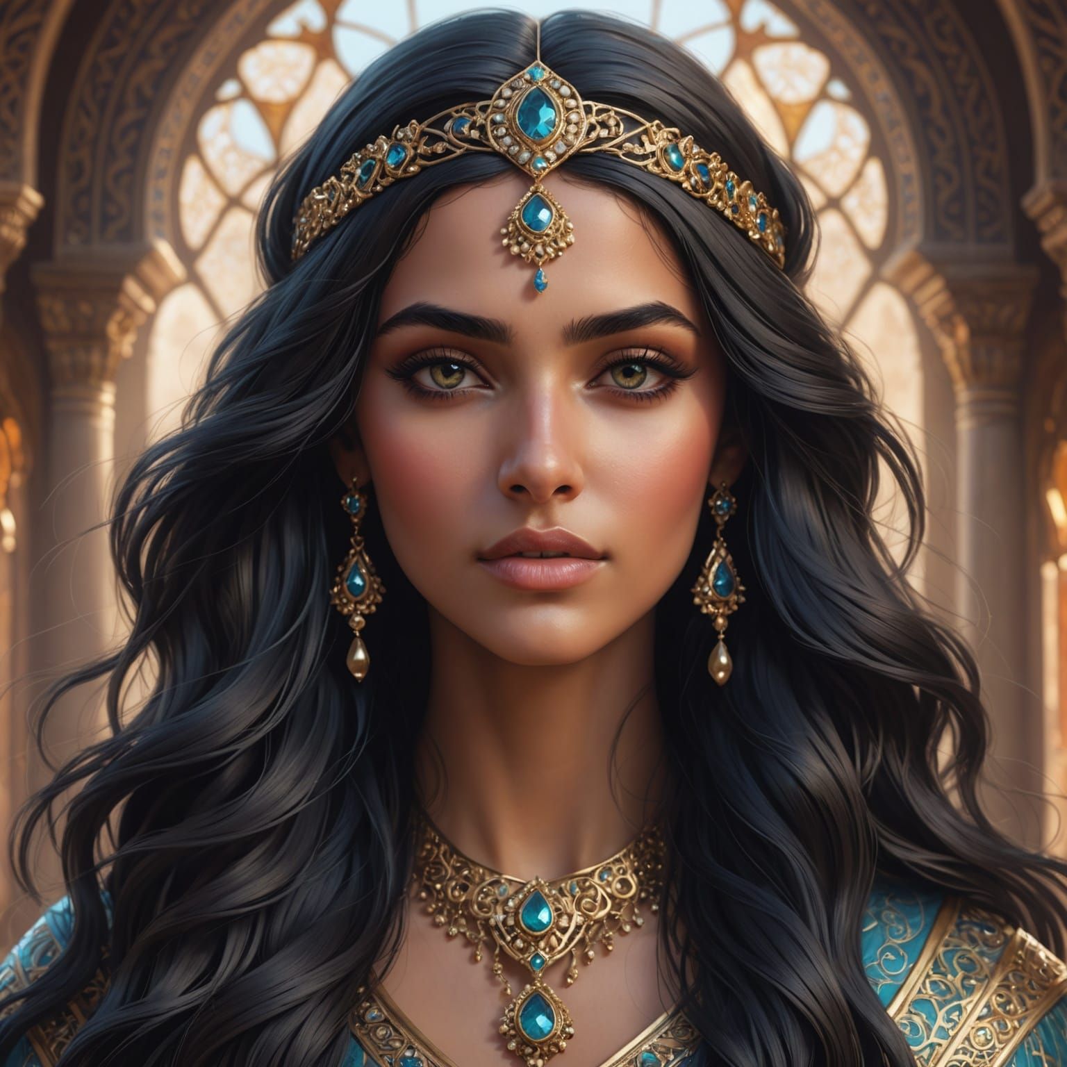 Arabian Princess Portrait in Dynamic Lighting
