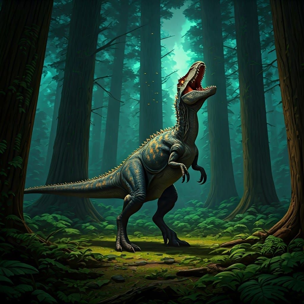 Ancient Forest Unleashes Fierce, Iridescent Dinosaur