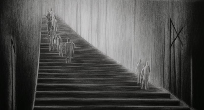 Stairway to Heaven: Hyperdetailed Charcoal Drawing