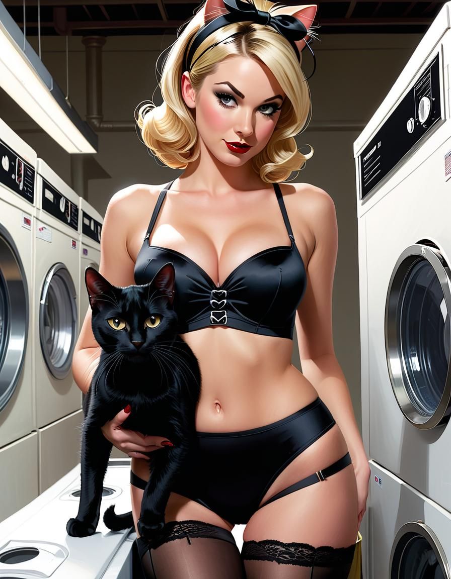 Sabrina Spellman Doing Laundry: Comic Book Art