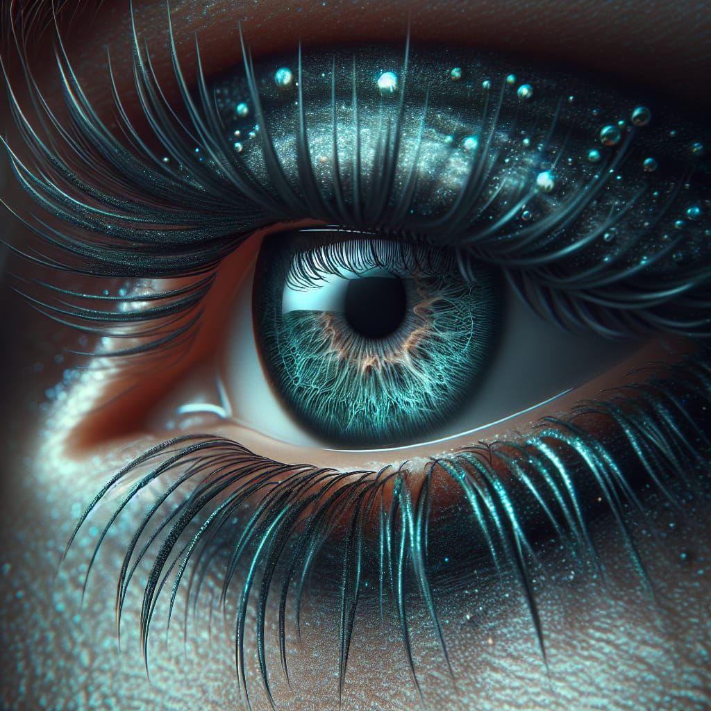 Detailed Turquoise Eye in Hyperrealistic Cinematic Style
