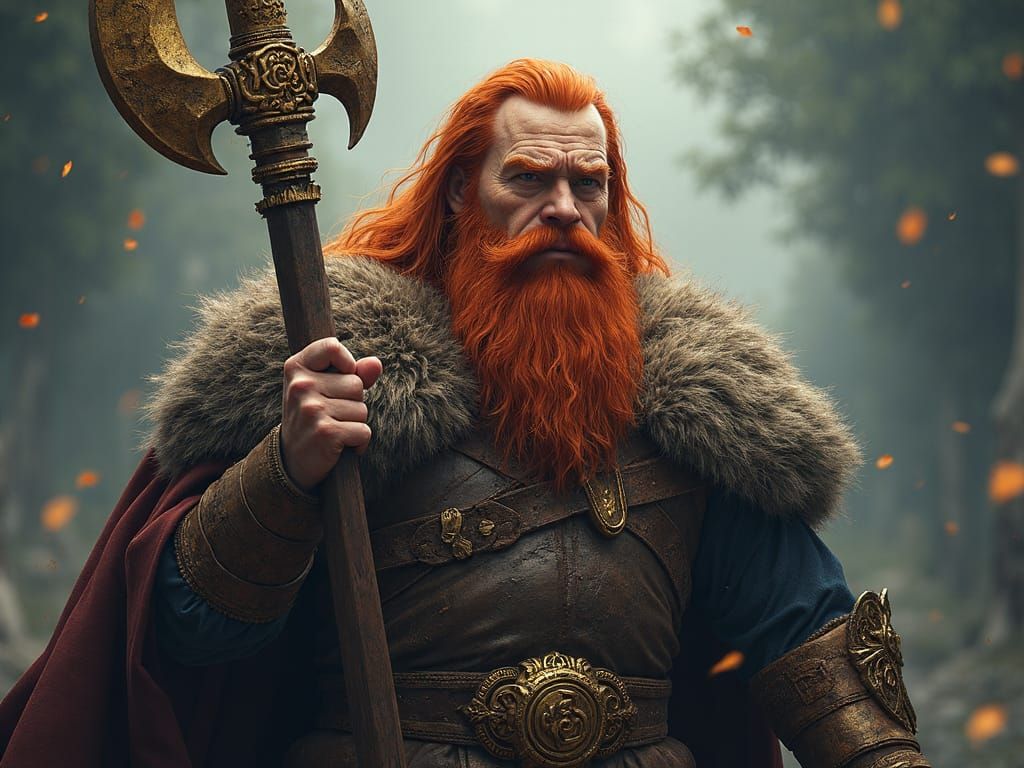 Dwarf Warrior in Deep Fantasy Realm