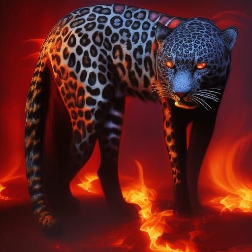 Smokey Undead Leopard in Dark Academia Style