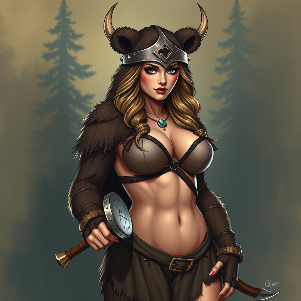 Viking Pinup: Woman as Bear