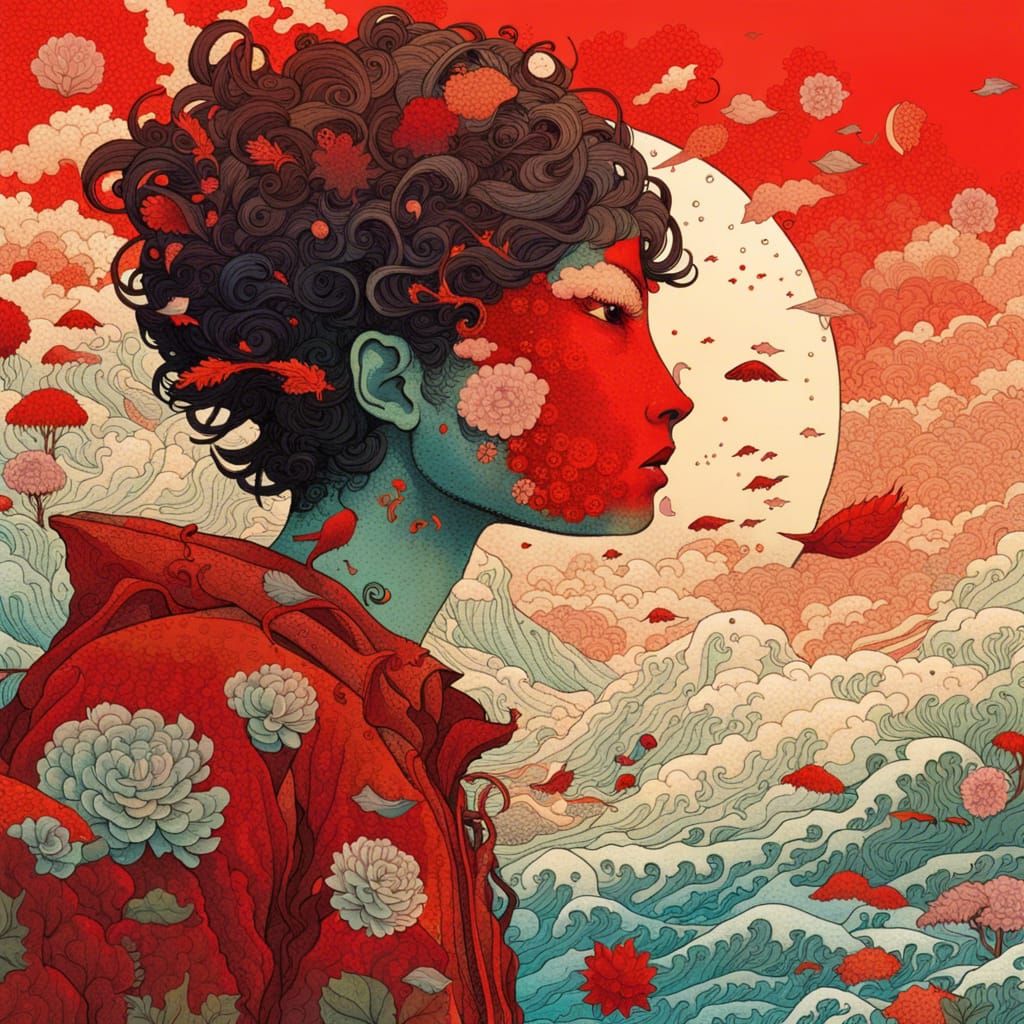 Surreal Stop Sign Collage Art Illustration