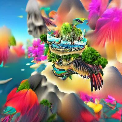 Enchanted Floating Island Landscape