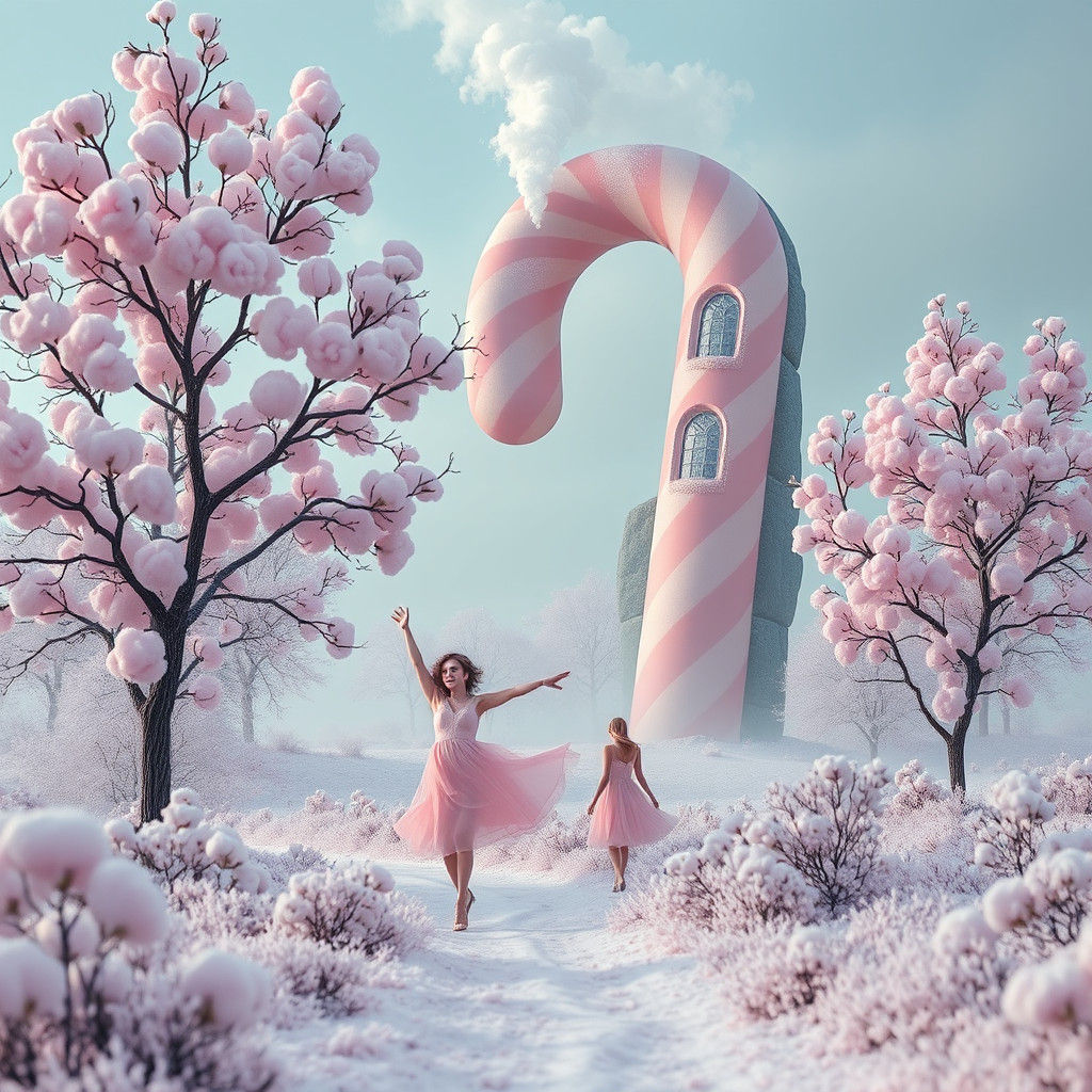 Pastel Winter Fairytale with Dancing Women