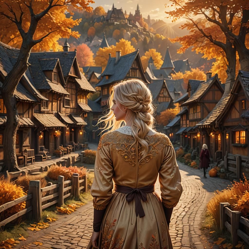 Autumn street walk