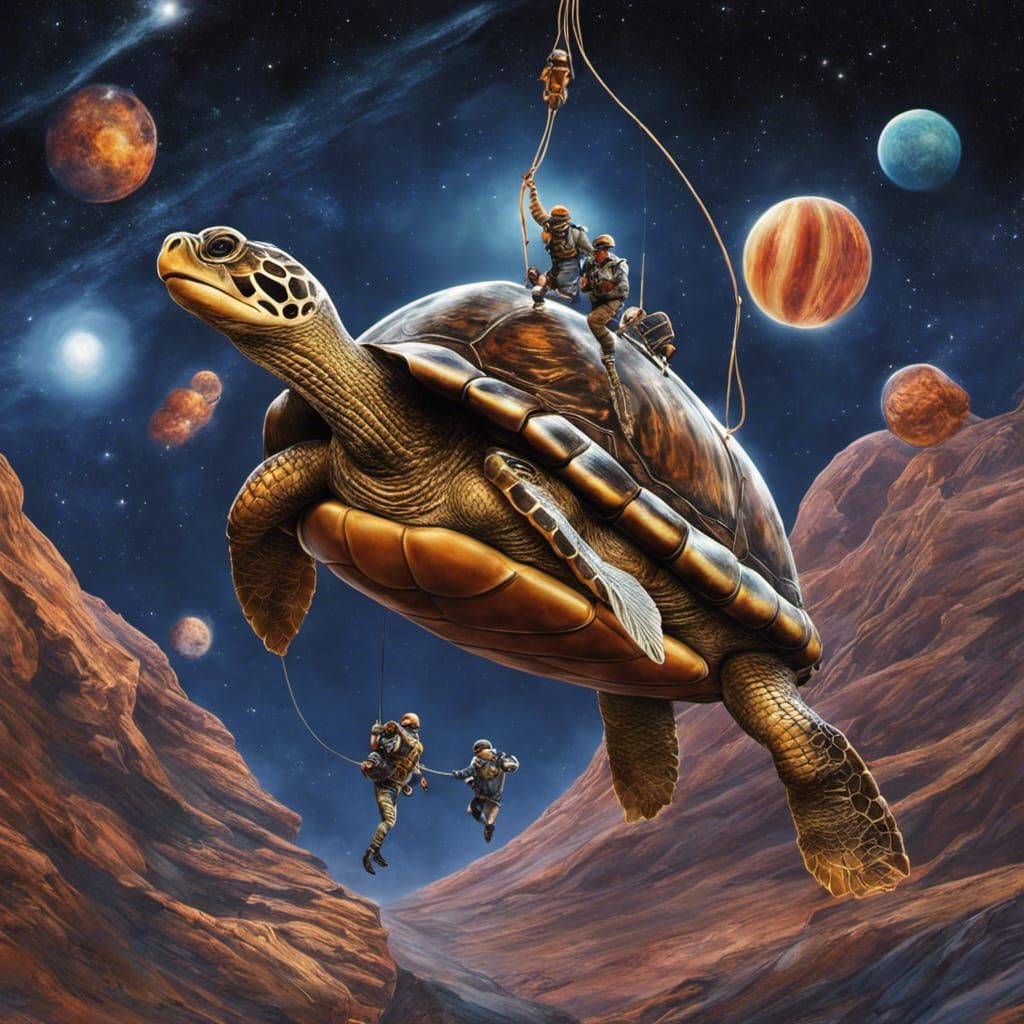 People bungee jumping from Pluto to Neptune, descending on a...