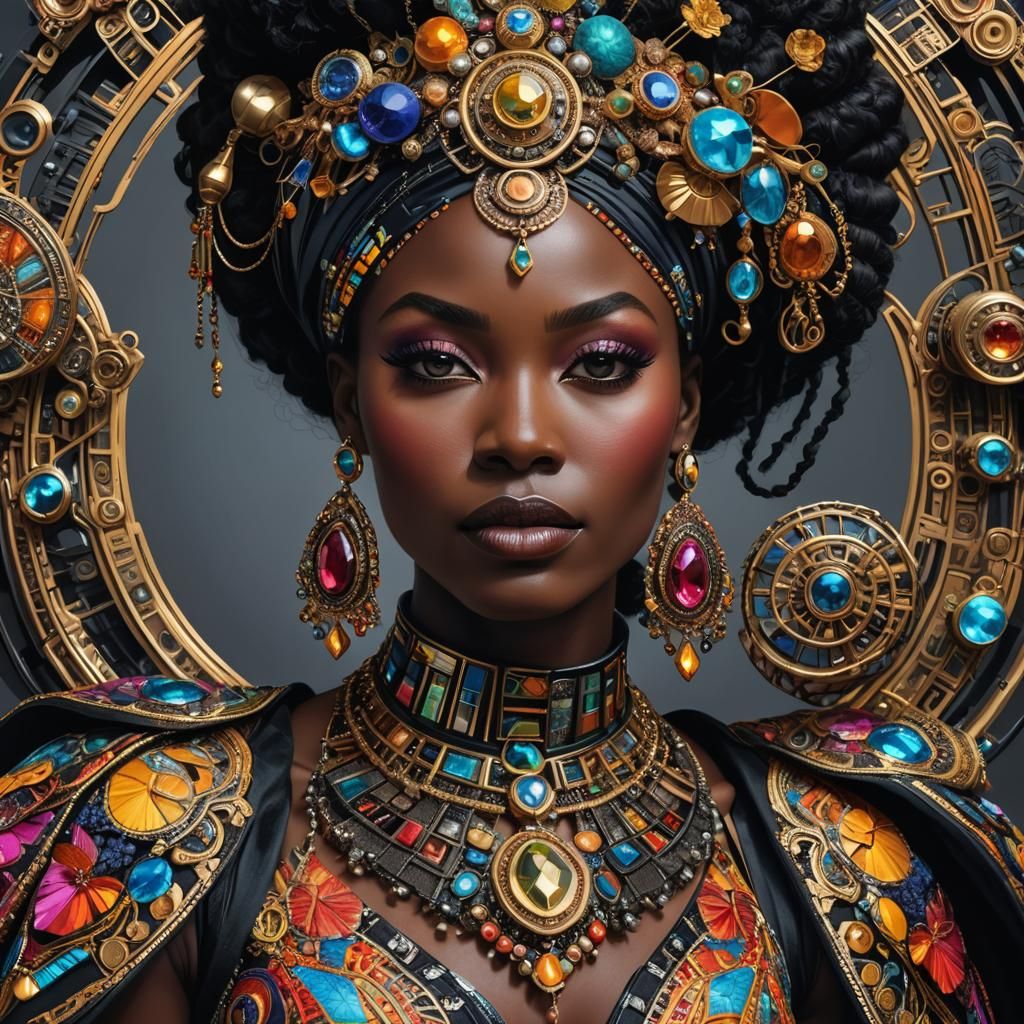 Hyperrealistic Portrait of a Woman with Futuristic Jewelry