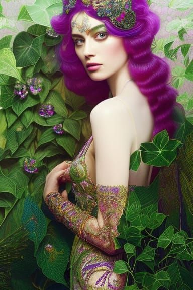 Prismatic Flower Goddess in Hyperdetailed Digital Art