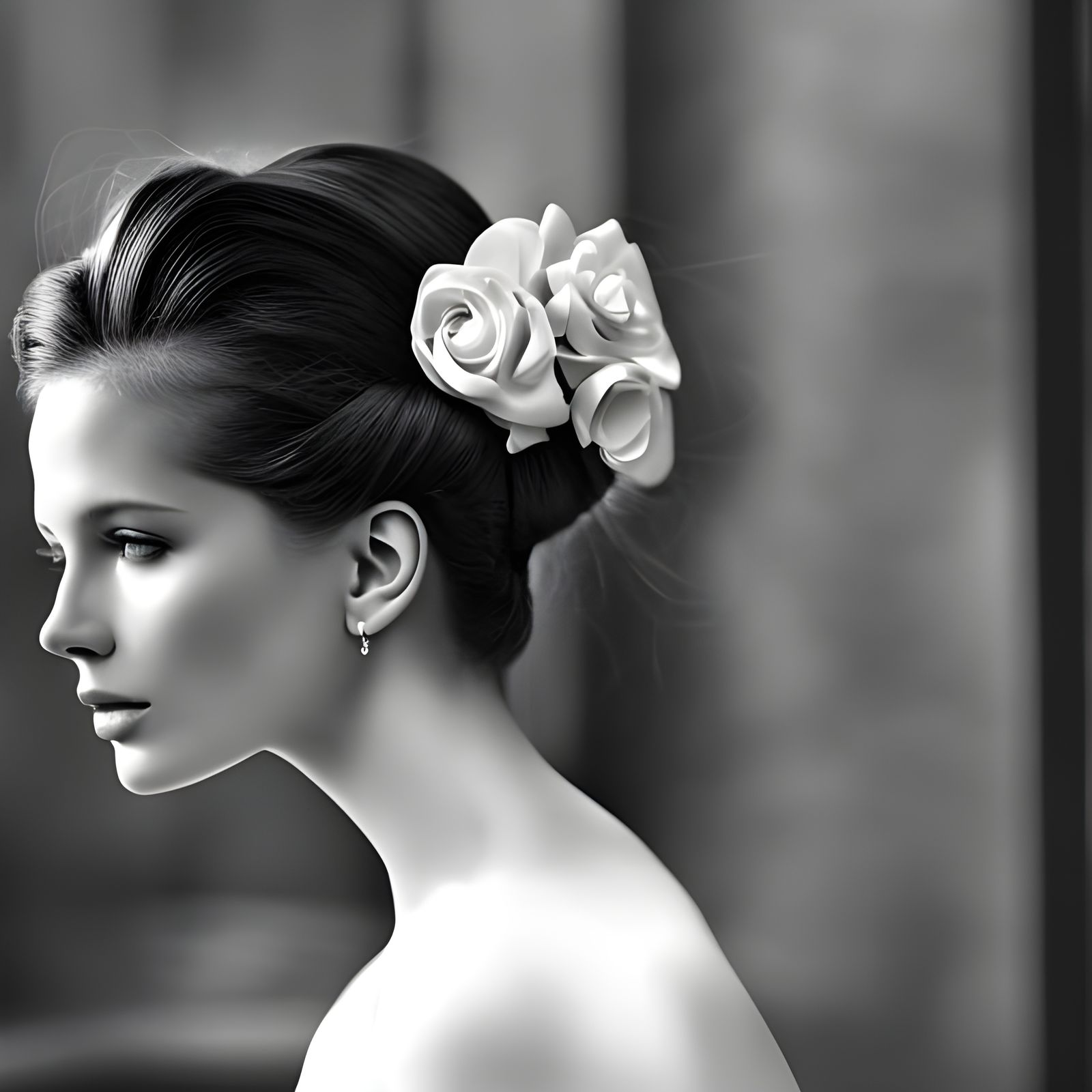 Woman in London Cafe: Photorealistic Portrait