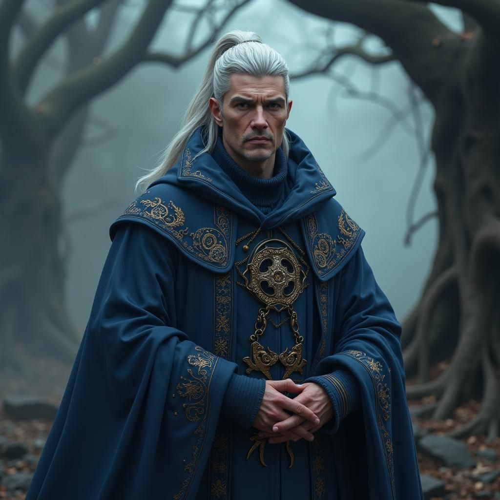 Mystical Hexblood Wizard Portrait in Detailed Matte Style