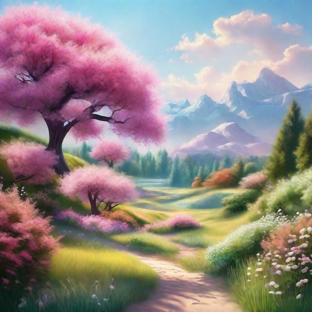 Magical Fantasy Landscape with Hyperrealistic Details