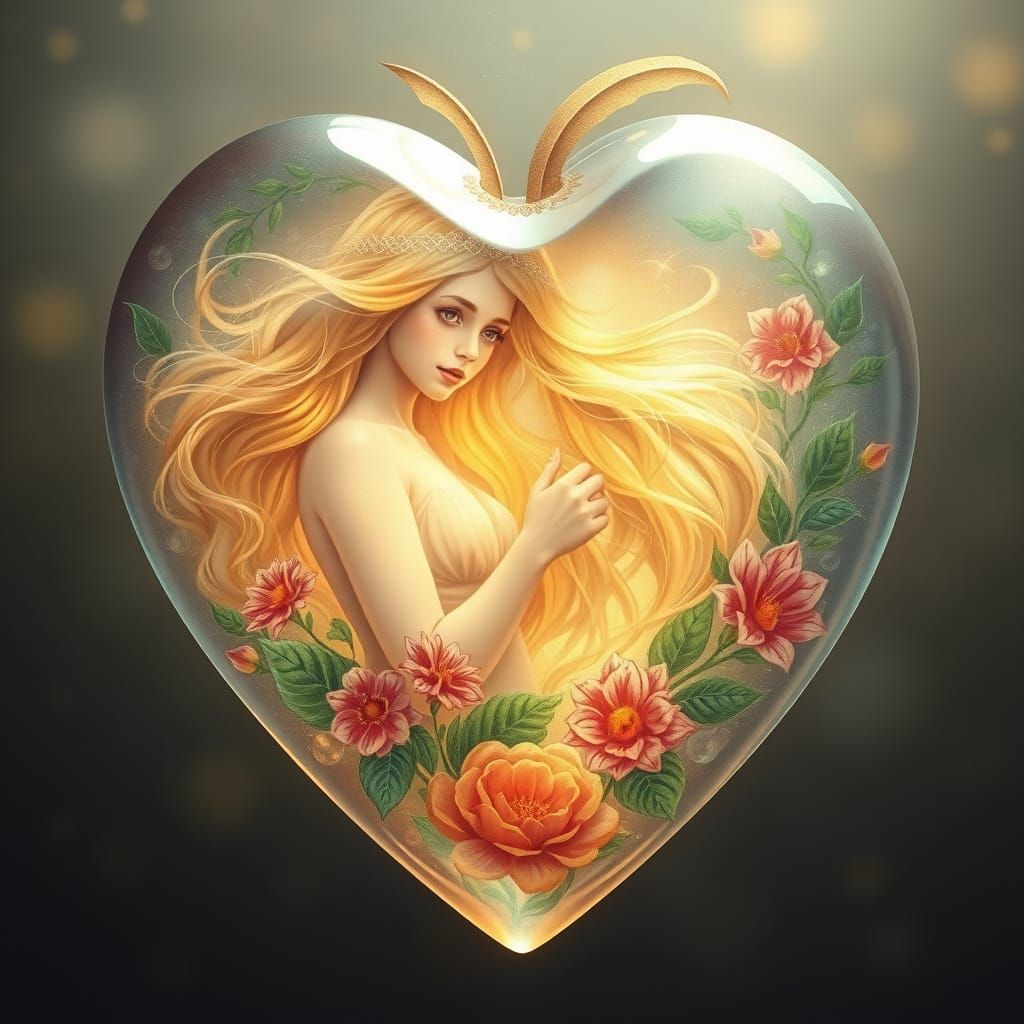 Surreal Goddess of Nature in Art Nouveau Style