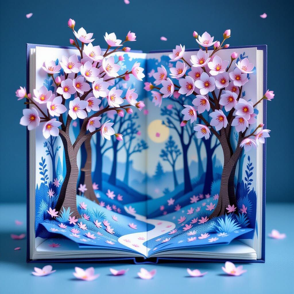Enchanting Origami Forest Fairytale in Watercolor Style