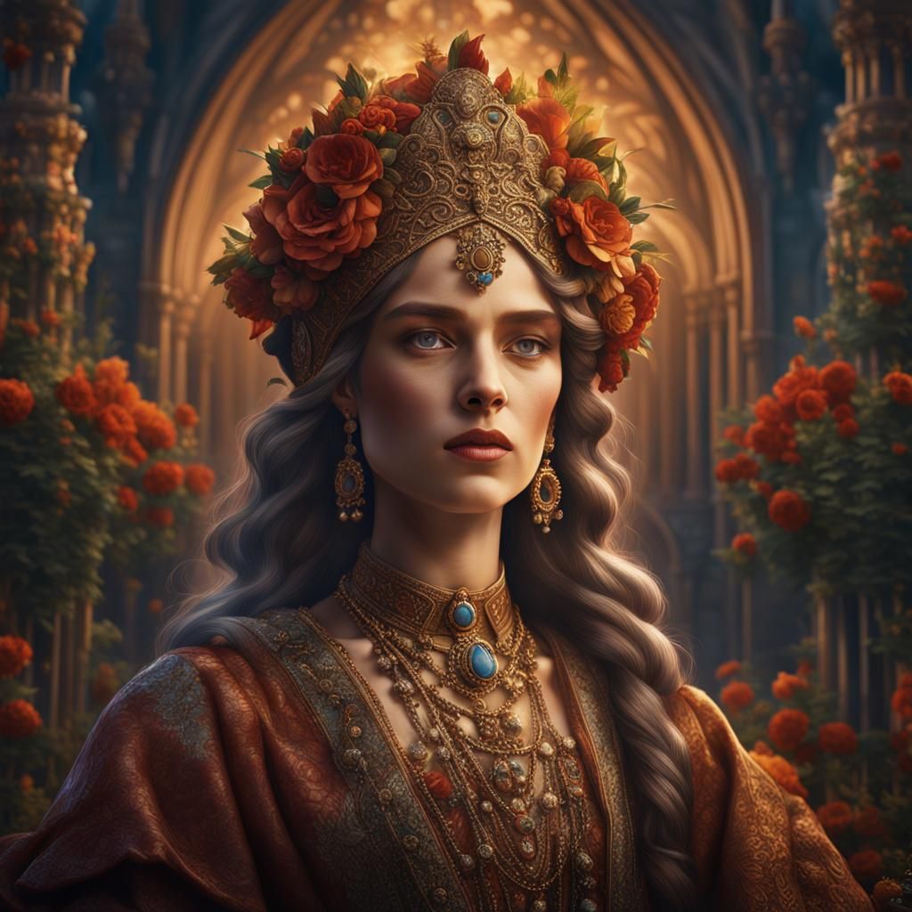 Goddess of Life: Hyperrealistic Fantasy Portrait