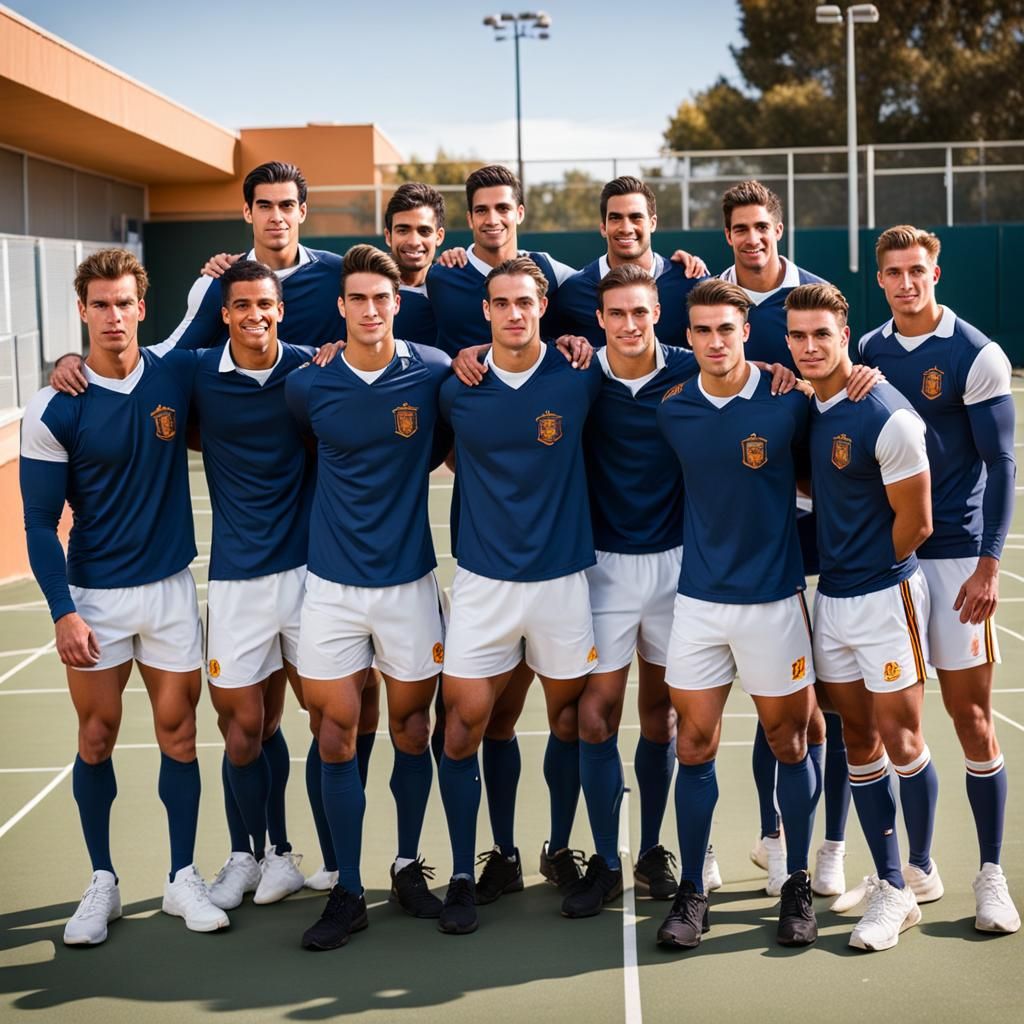 Handsome Spanish Student in Gym with Slicked Back Hair