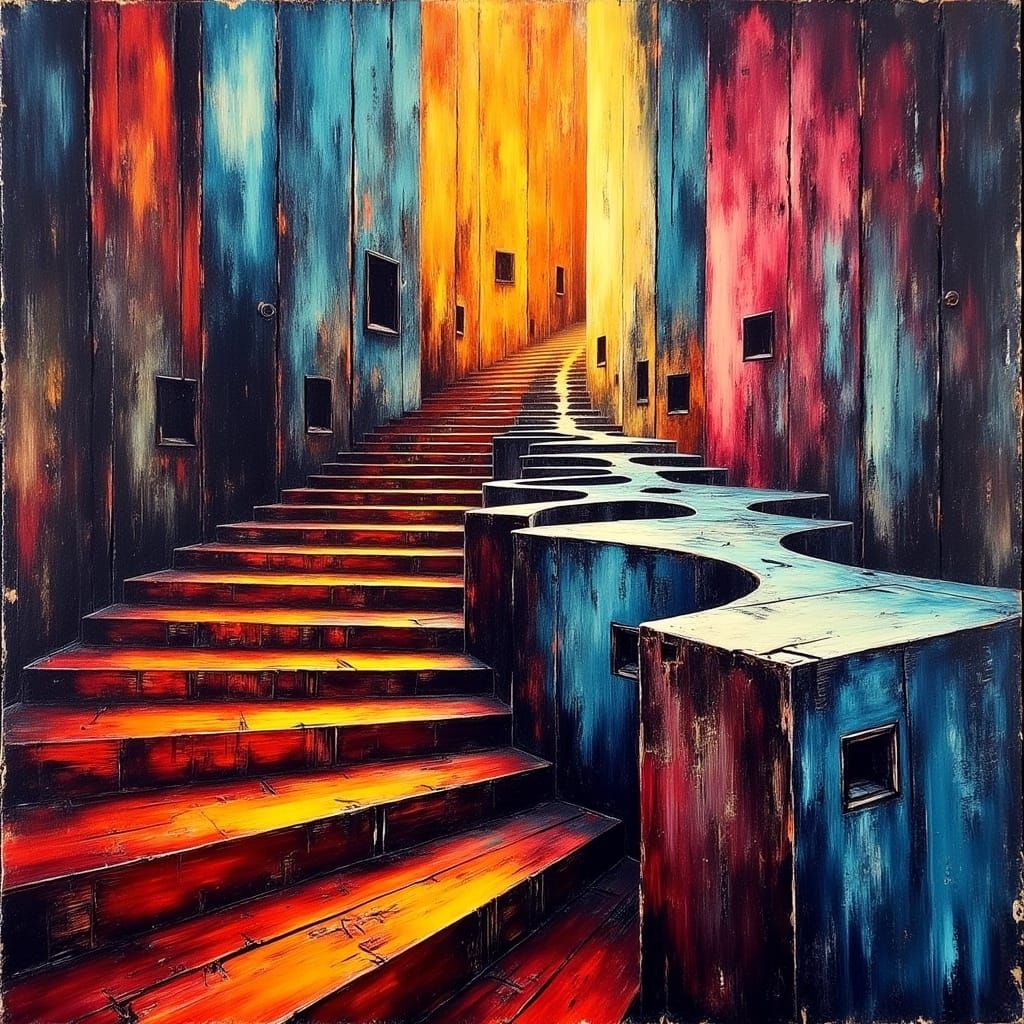 Surreal Abstract Expressionist Composition in Kandinsky Styl...