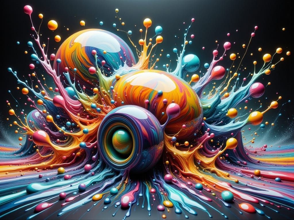 Surreal Vehicle Dance in Shimmering Liquids and Light