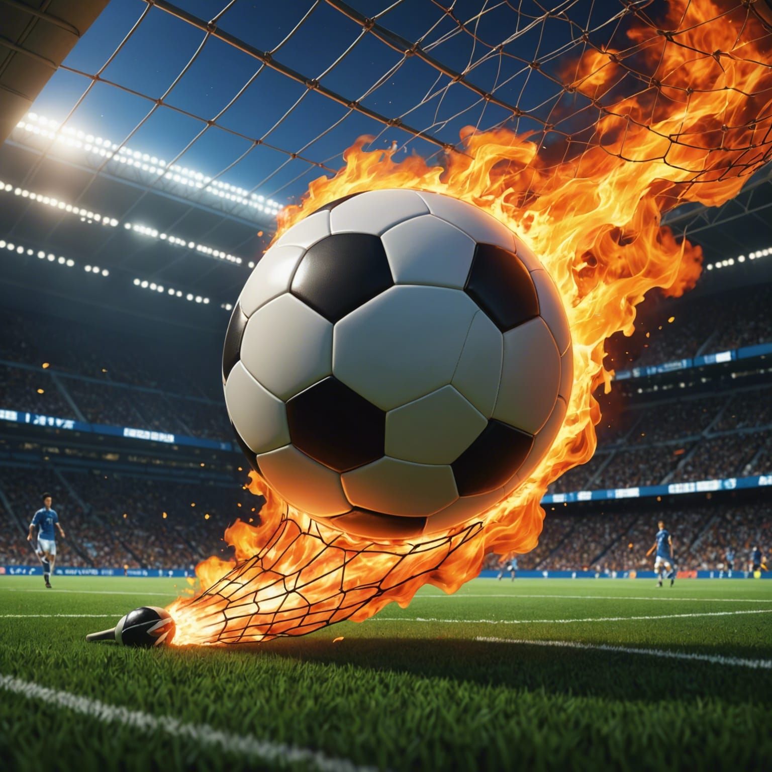 Burning Soccer Ball: Studio Ghibli Anime Visual