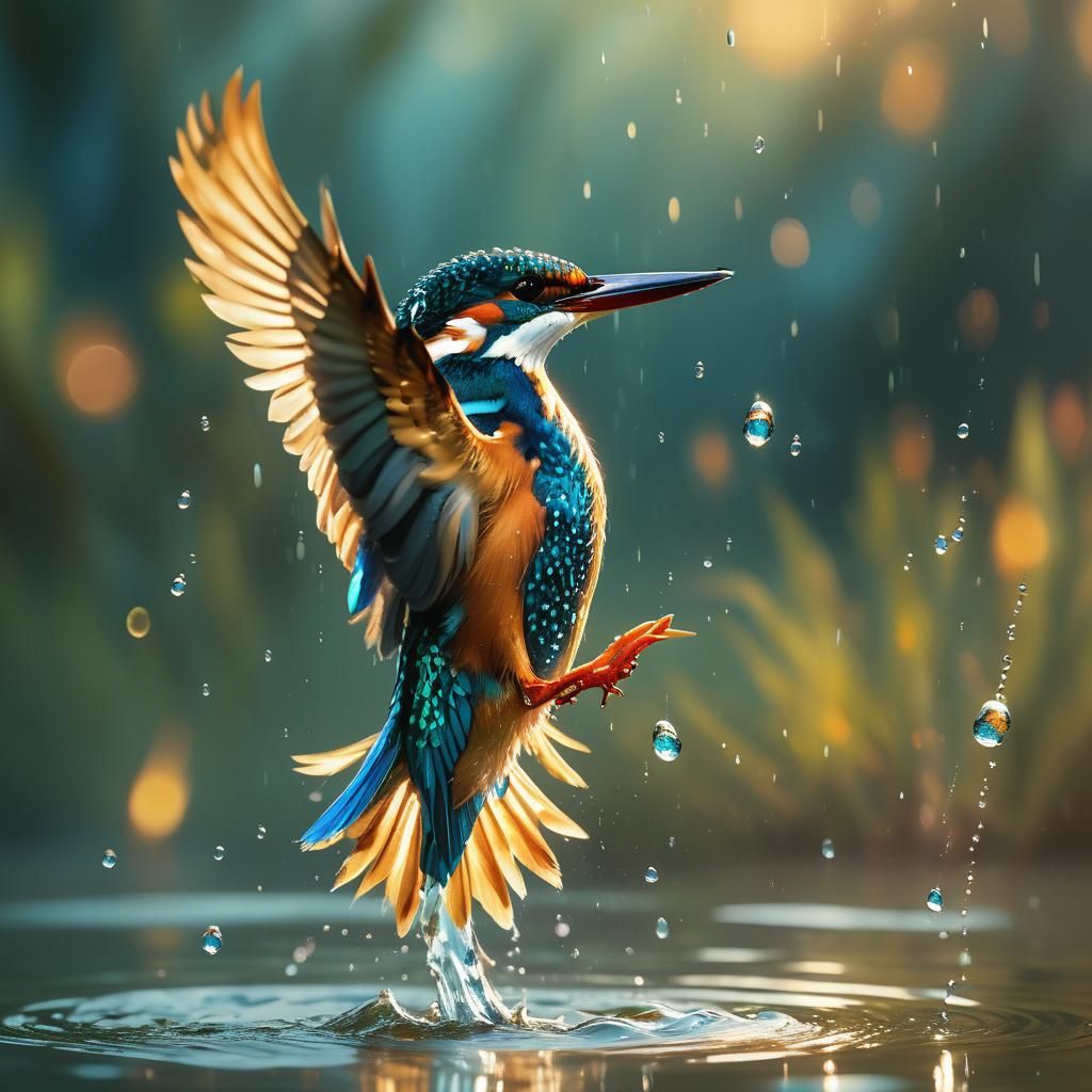 Ethereal Kingfisher in Glorious Golden Light