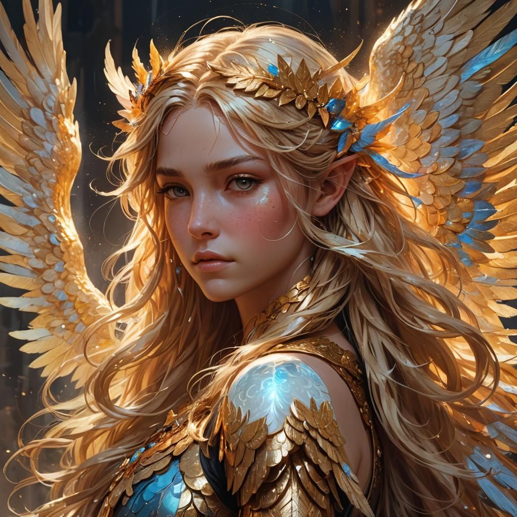 Beautiful Cherub Portrait in Greg Rutkowski Style